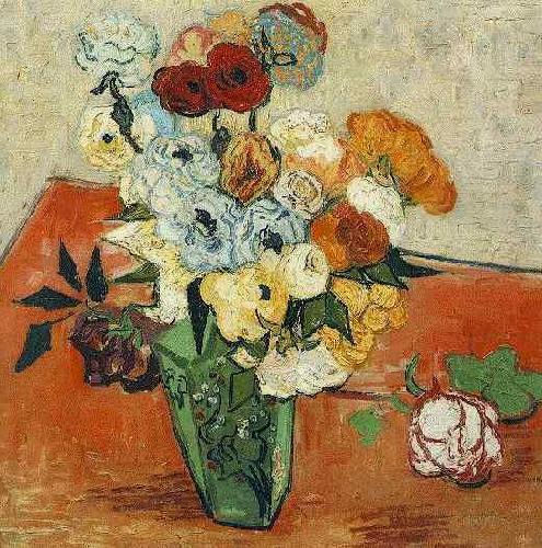 Vincent Van Gogh Japanese Vase with Roses and Anemones oil painting picture